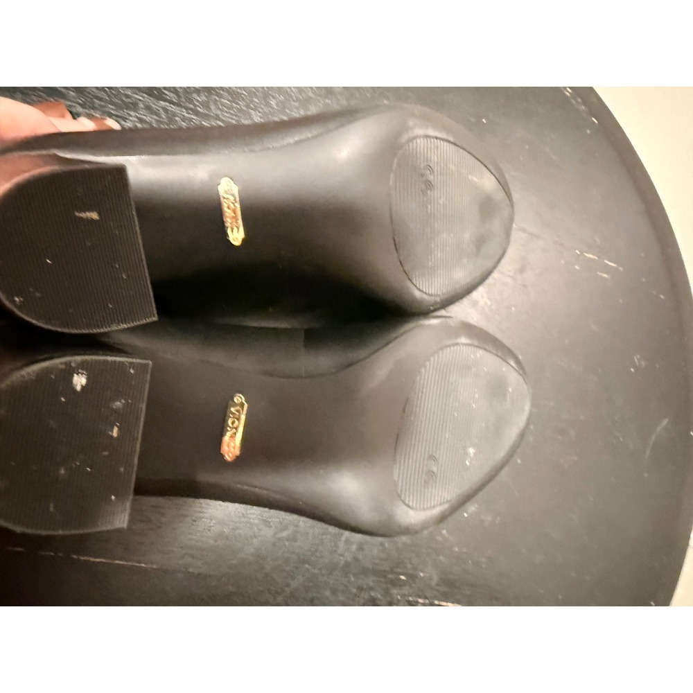 Vionic Mariana Black Leather Block Heel Pumps Womens Size 7 Almond Toe Shoes - Picture 10 of 11
